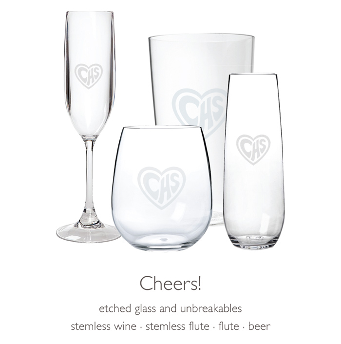 love charleston etched glass and unbreakables